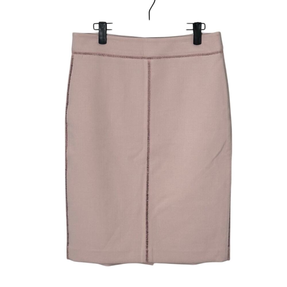 Ann Taylor Tonal Stitched Pencil Skirt‎ in Pink Size 8